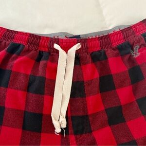 American Eagle Outfitters Red and Black Checkered Lounge Pants, Mens L